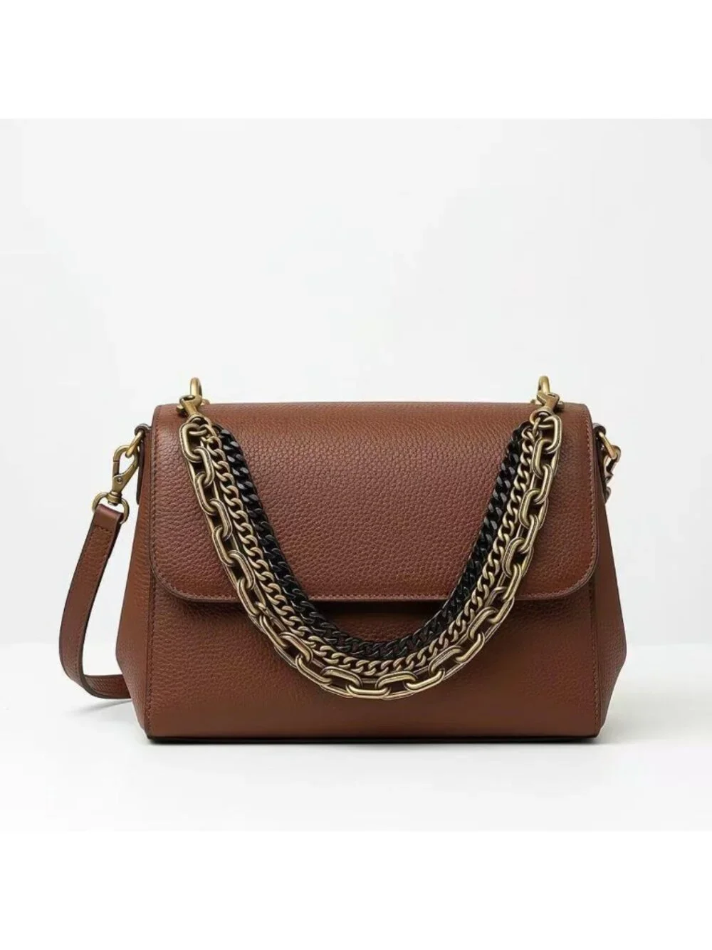 Trendy Gold Purse Charm Chain for Handbags, Two-Tone Vintage Keychain Pendant